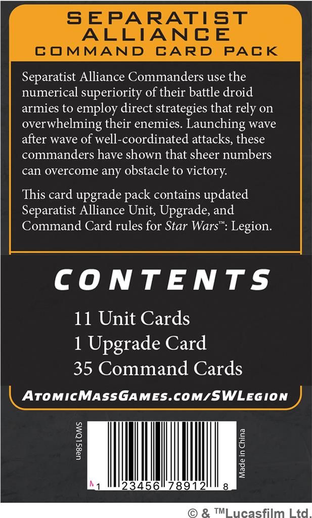 SWL: Separatist Alliance Command (Card Pack)