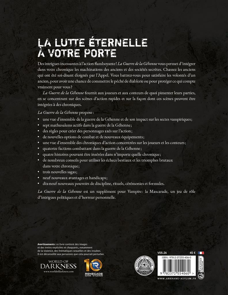 Vampire la Mascarade V5: Les Guerres de la Géhène