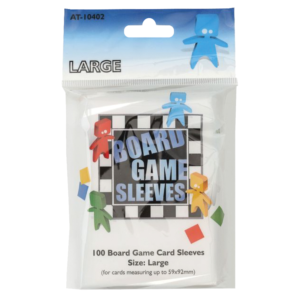 100 Board Game Sleeves : Clear Large 59x92mm (10)