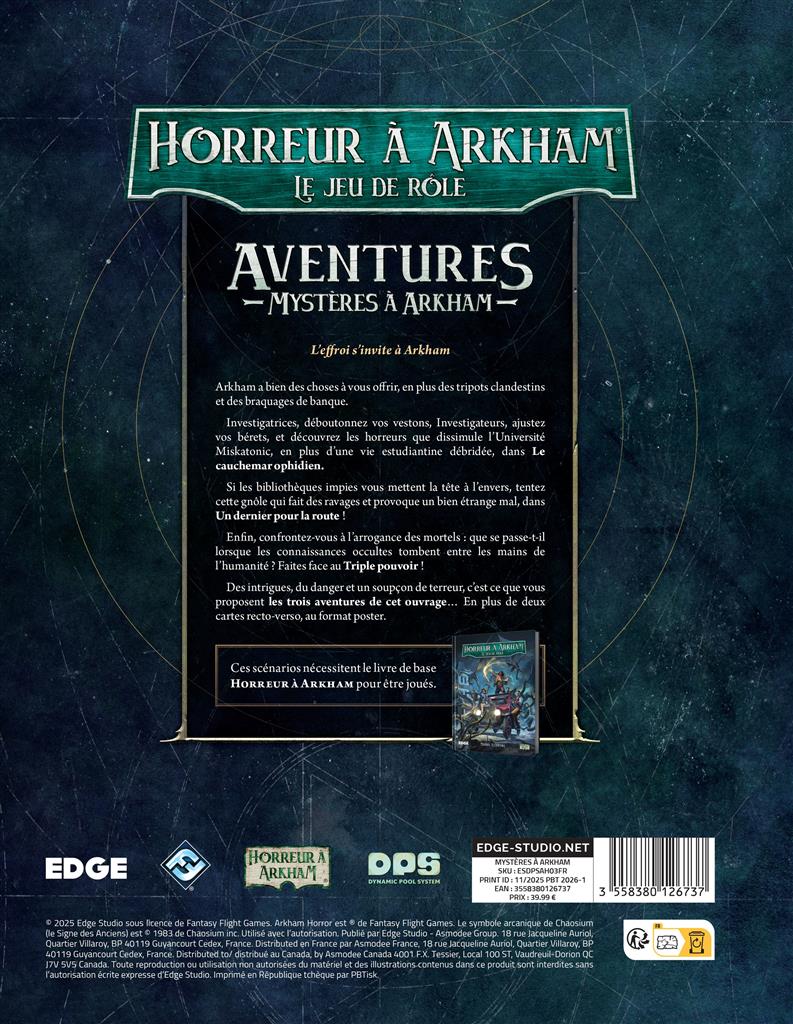 Horreur à Arkham JdR : Mystères à Arkham