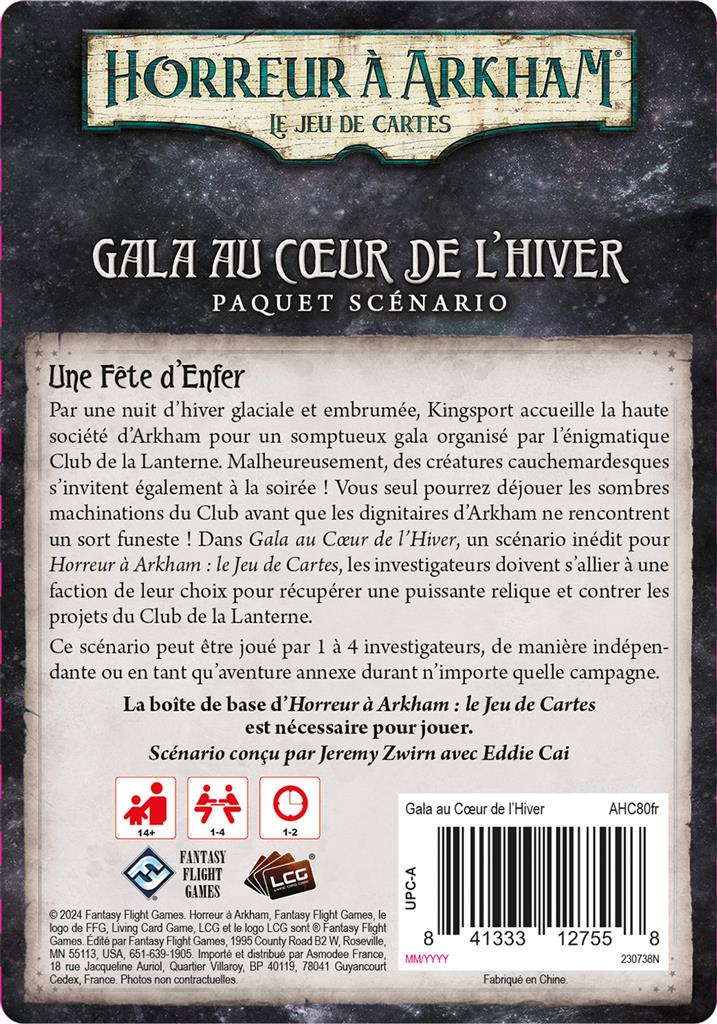 Arkham JCE : Gala au Cœur de l'Hiver Pack Arkham JCE : Gala au Cœur de l'Hiver Pack