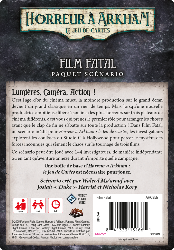 Arkham JCE : Film Fatal (scenario) Arkham JCE : Film Fatal (scenario)