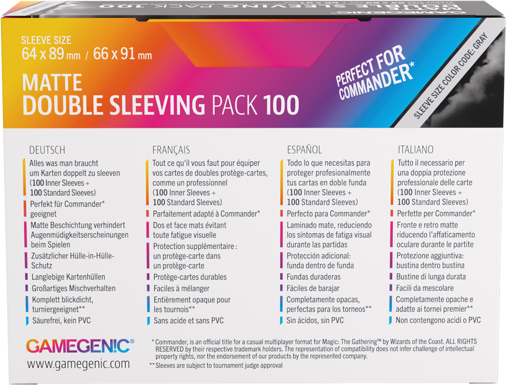 GG : Matte Double Sleeving Pack 100