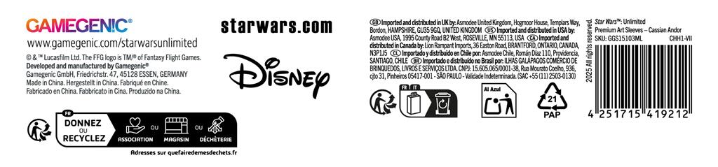 GG: SWU Art Sleeves - Cassian Andor GG: SWU Art Sleeves - Cassian Andor