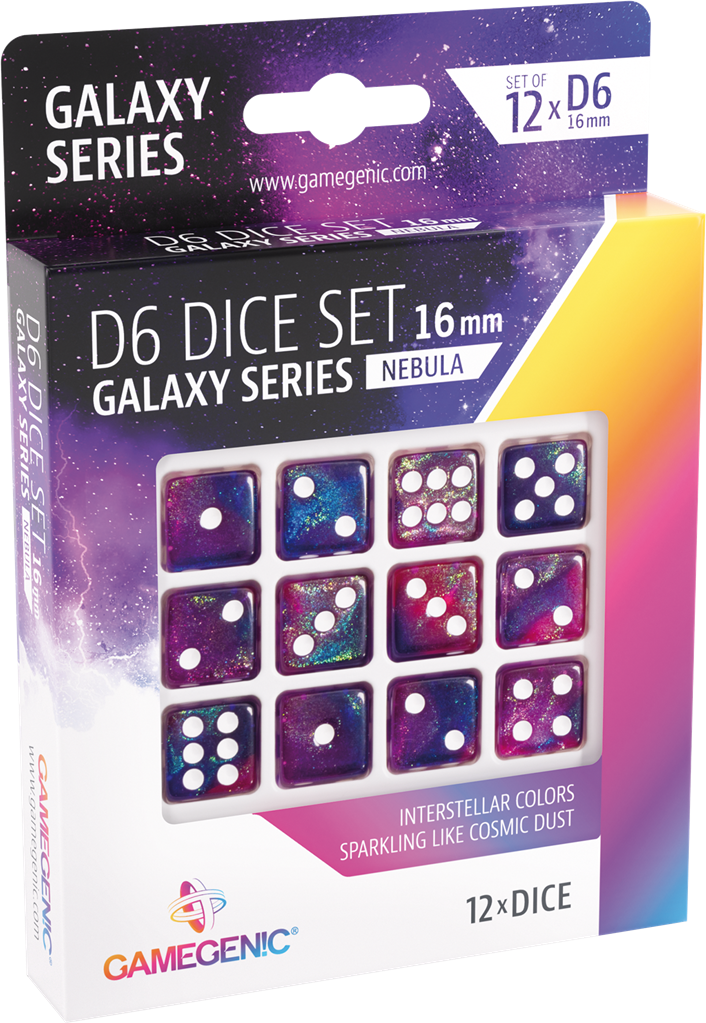 Galaxy Series -Nebula- Set de 12 Dés de 6 - 16mm