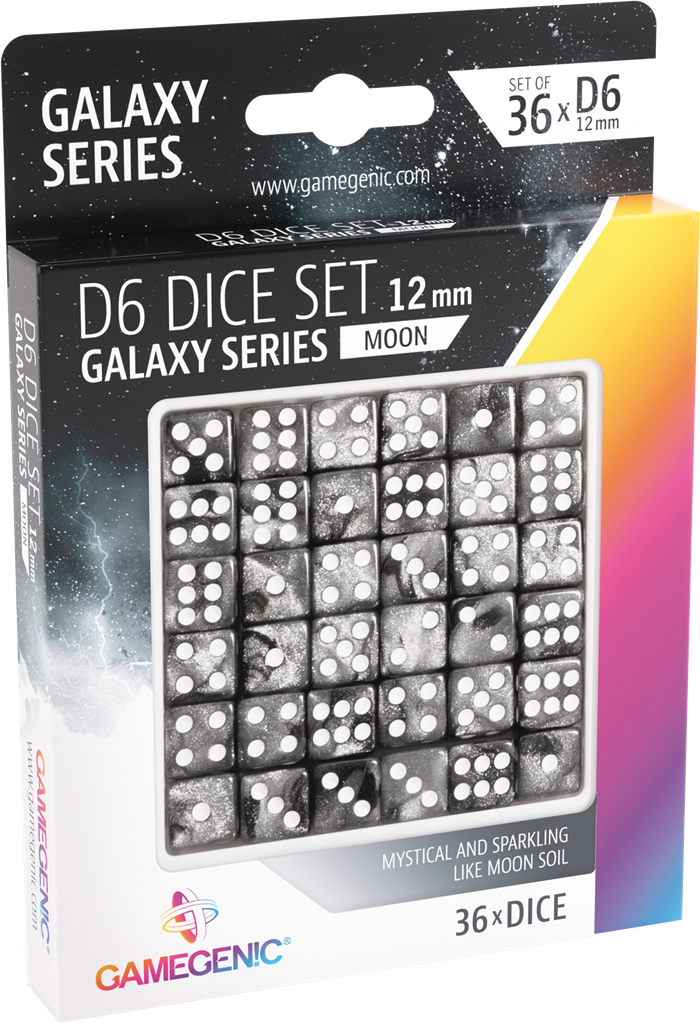 Galaxy Series -Moon- Set de 36 Dés de 6 - 12mm