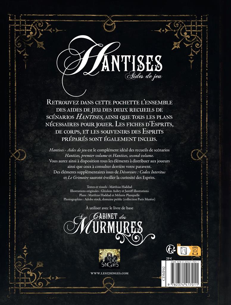 Le Cabinet des Murmures : Hantises aides de jeu