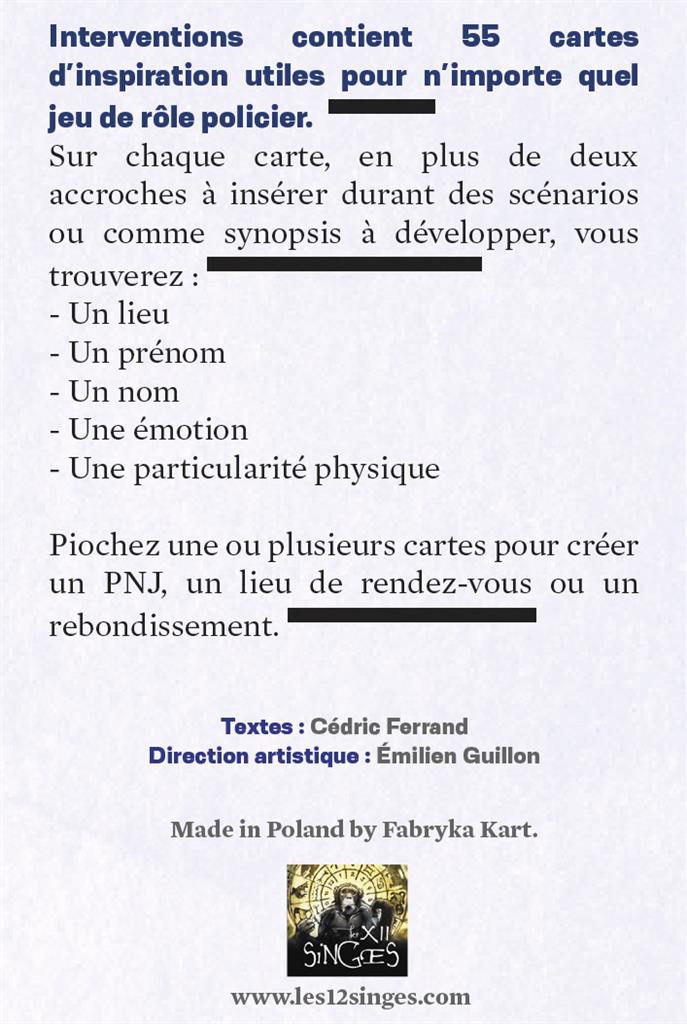 Cartes Police – Interventions