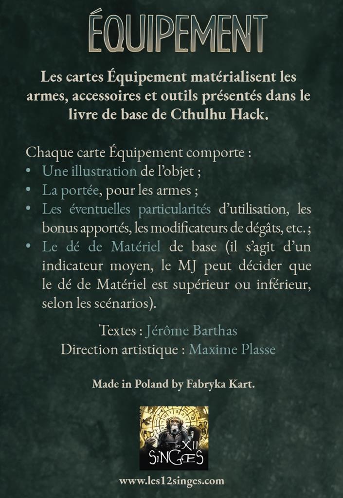 Cthulhu Hack : Équipements Cthulhu Hack : Équipements