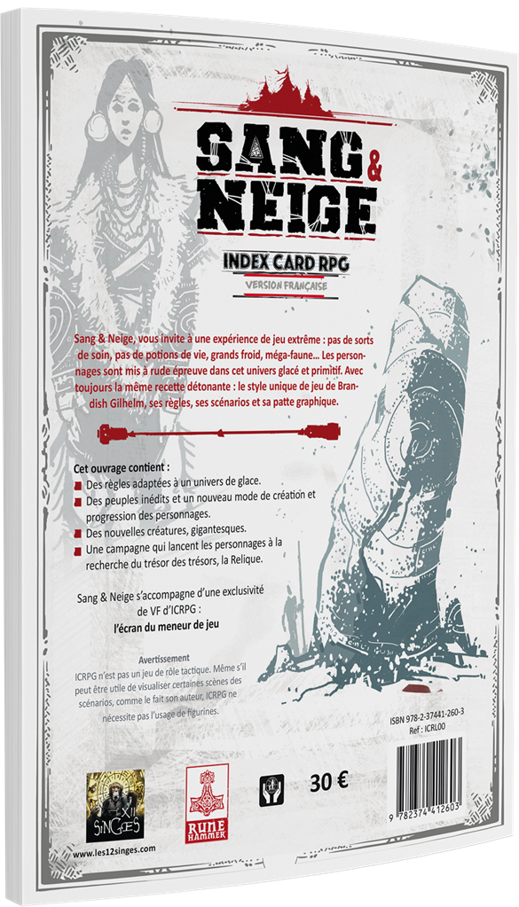 Index Card RPG : Sang & Neige (écran)