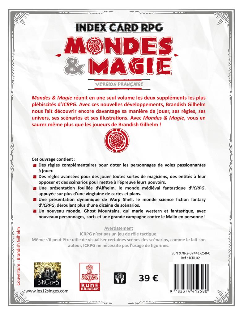 Index Card RPG : Mondes & Magies