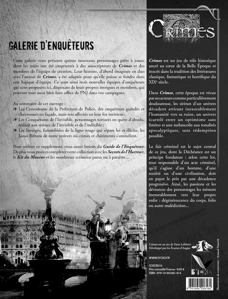 CRIMES : Galerie d'Enquêteurs CRIMES : Galerie d'Enquêteurs