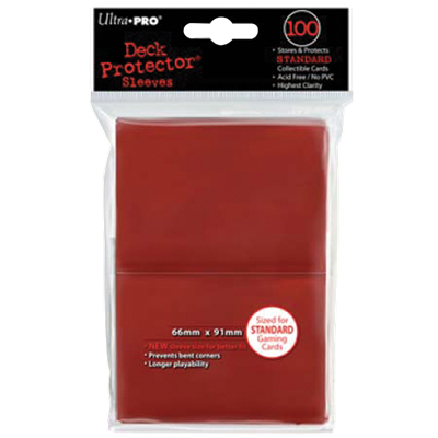 Ultra PRO : Paquet 100 Sleeves Standard Rouge