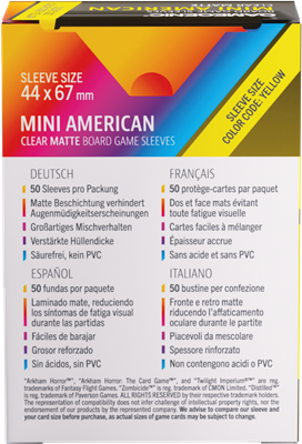 GG : 50 sleeves Matte 44x67 Mini US Yellow