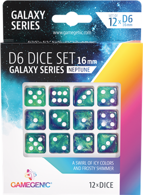 Galaxy Series -Neptune- Set de 12 Dés de 6 - 16mm