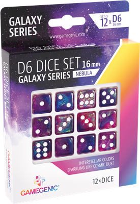 Galaxy Series -Nebula- Set de 12 Dés de 6 - 16mm Galaxy Series -Nebula- Set de 12 Dés de 6 - 16mm