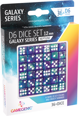 Galaxy Series -Neptune- Set de 36 Dés de 6 - 12mm