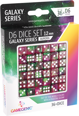 Galaxy Series -Aurora- Set de 36 Dés de 6 - 12mm