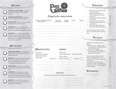 Pax Elfica: Lot 5 Dossiers de perso. (Clé en main)